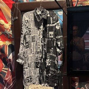 Live 4 Truth Monochrome Text Print Blouse